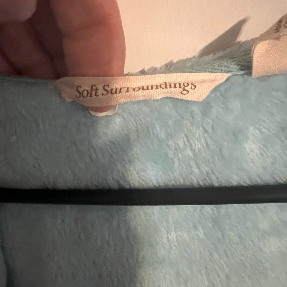 Soft Surroundings Blue Patterned Cape - image 6